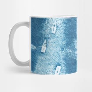 Canoeing journey in cyan Mug